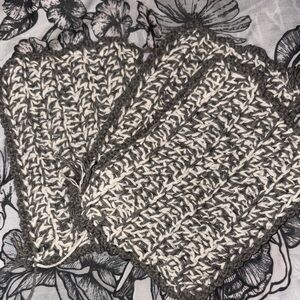 Handcrafted Gray White Crochet Coasters set of 3 multipurpose reusable cloths